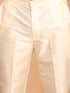 Beige Printed Nehru Jacket And Cream Solid Kurta With Pant Set